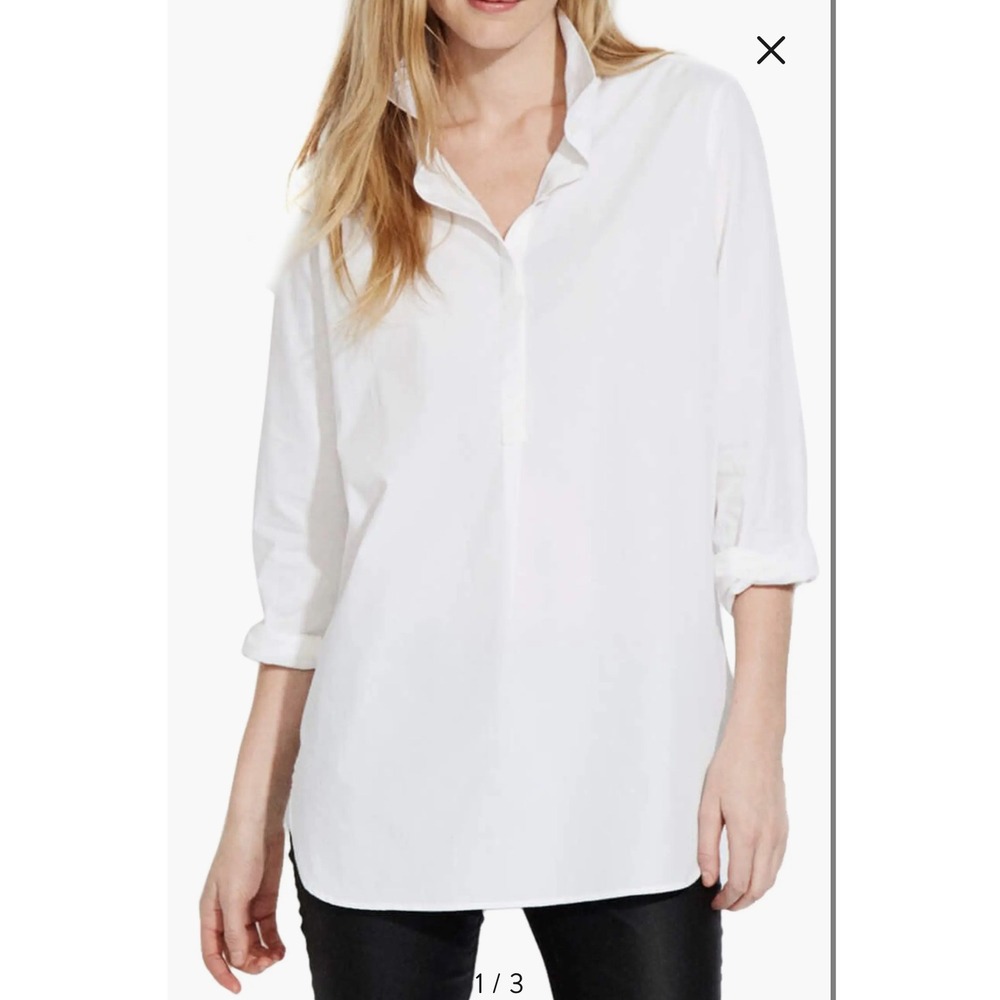 AYR Women's White Button-Down Tunic Shirt - Picture 2 of 9